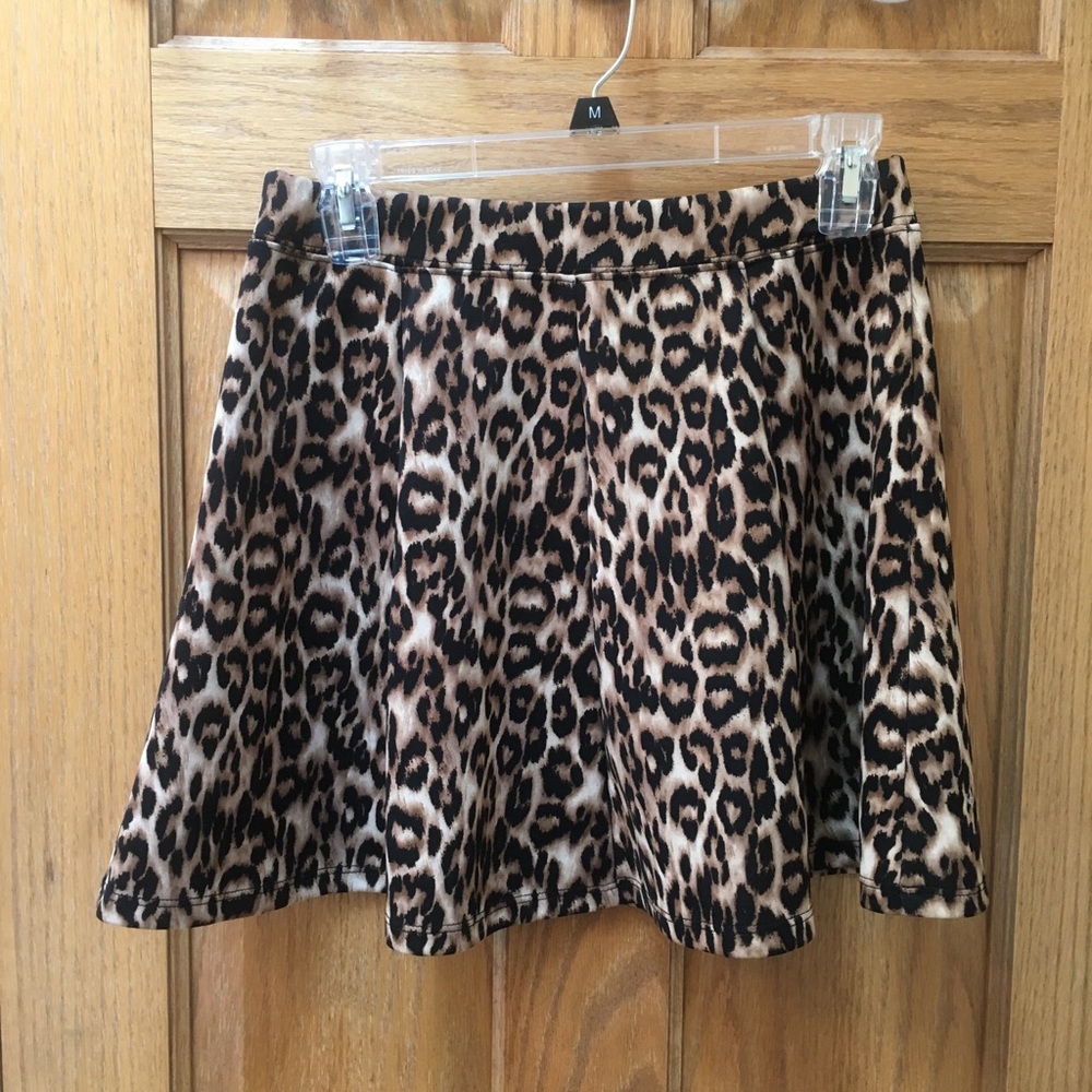 Leopard Print Skater Skirt